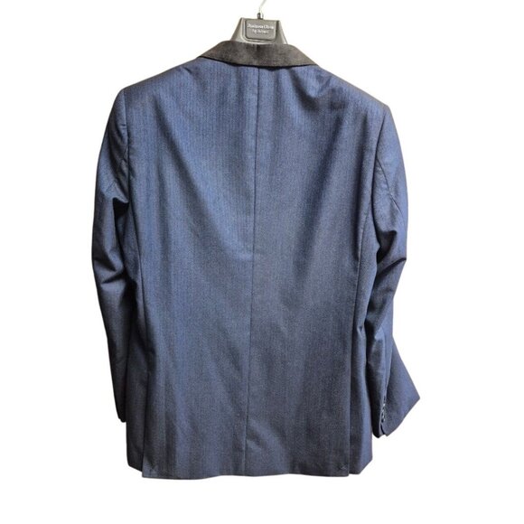 Mens Navy Blue Suit Jacket Size 42 Classic Formal Blazer Elegant Fit Zoom in - Picture 4 of 8